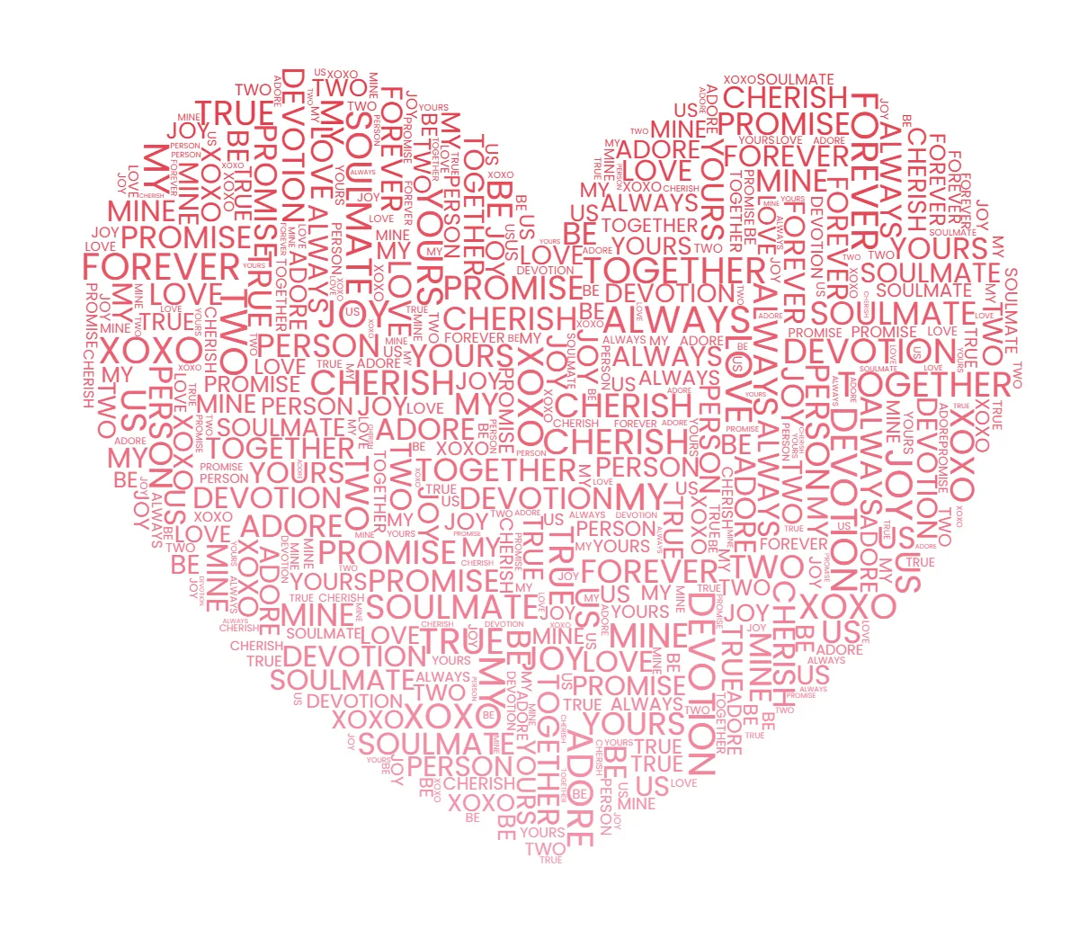 A heart filled with names, the single-layer design that layers start from