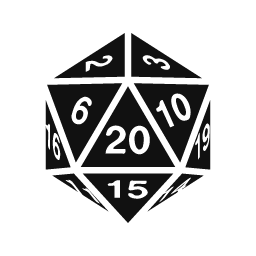 Twenty-Sided Die word art template